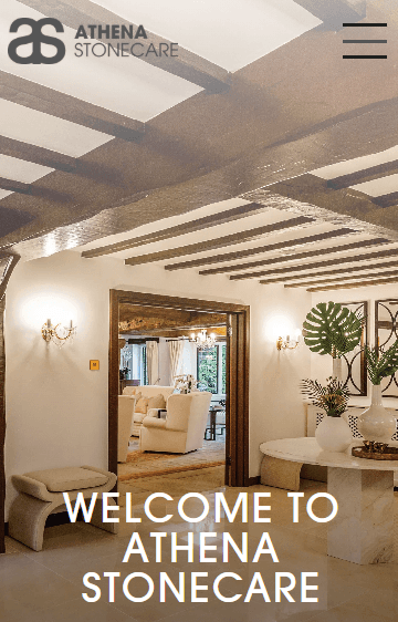 Athena Stone Care mobile view