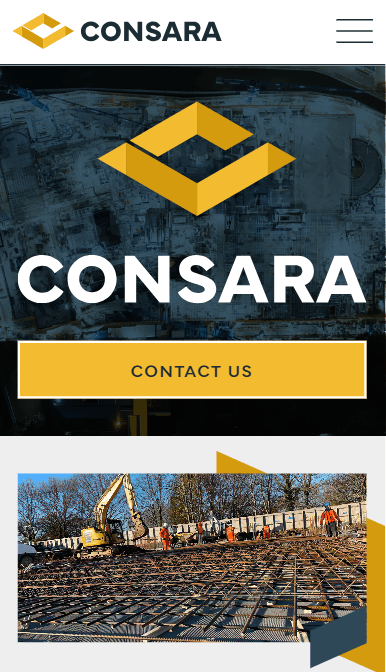 Consara Construction mobile view