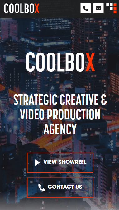 CoolBox Films mobile view