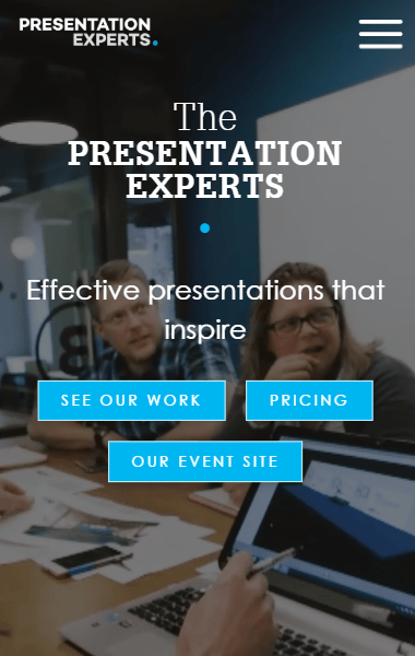 Presentation Experts mobile view
