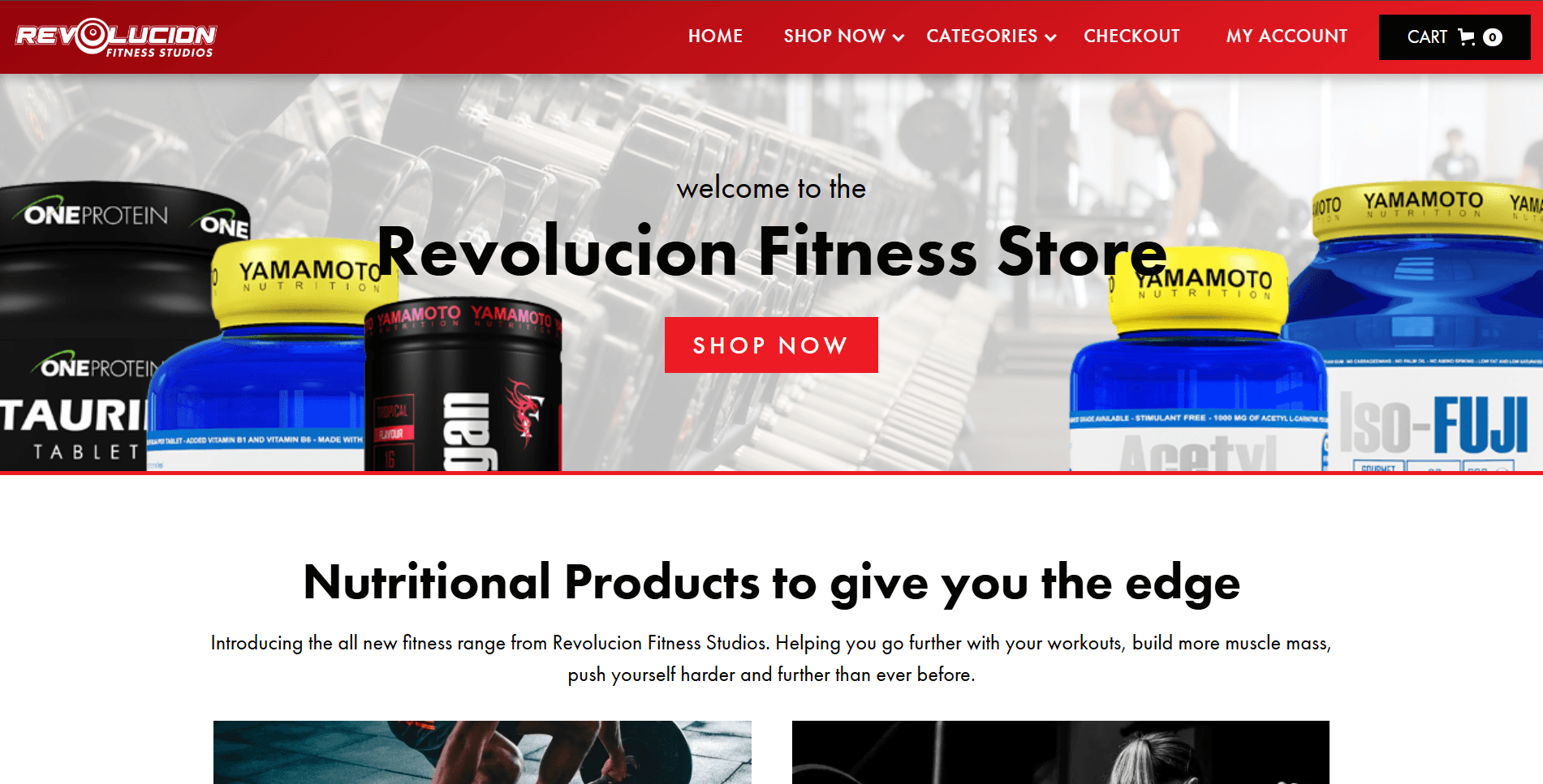 Revolucion Fitness Store desktop view