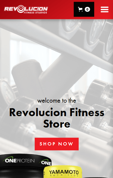 Revolucion Fitness Store mobile view