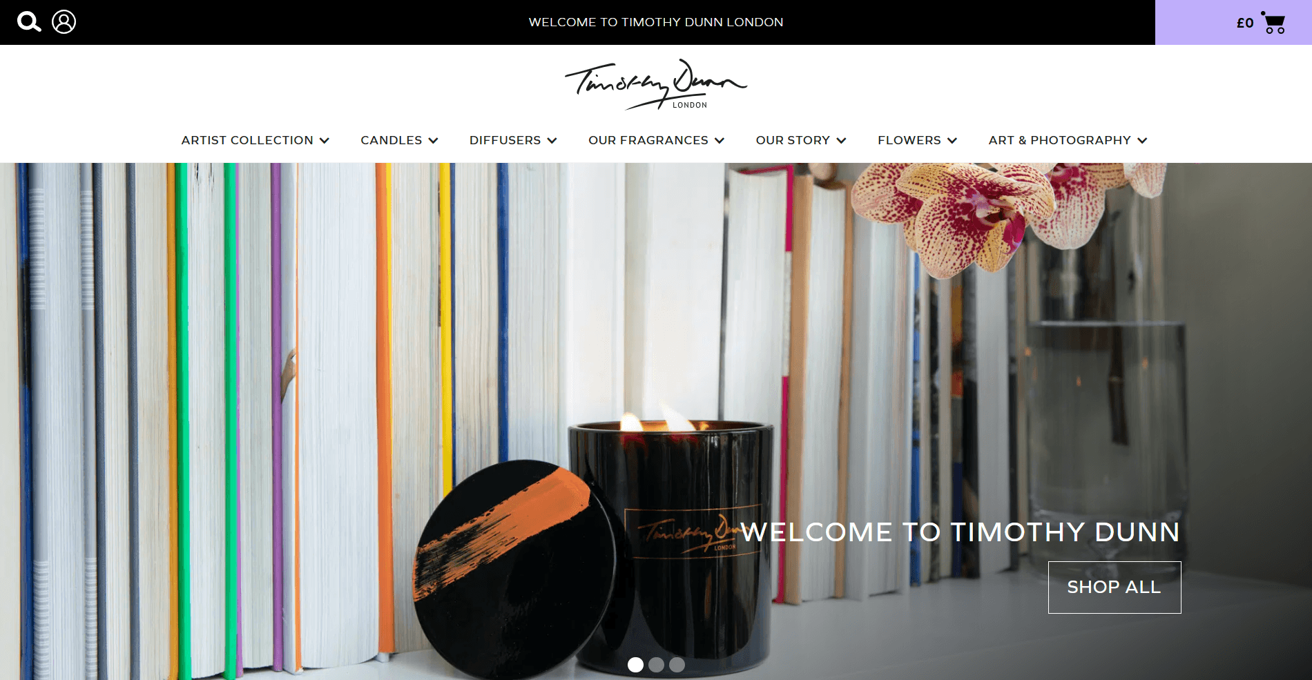 Timothy Dunn London desktop view