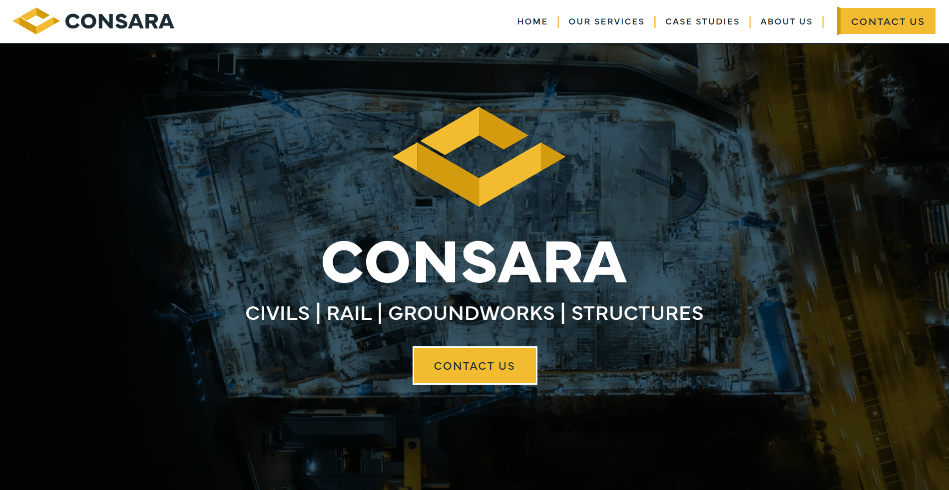Consara Construction desktop view