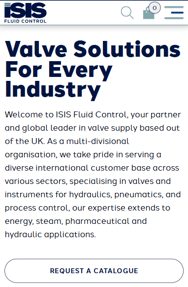 ISIS Fluid Control mobile view