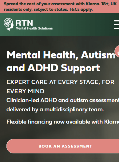 RTN Mental Health mobile view