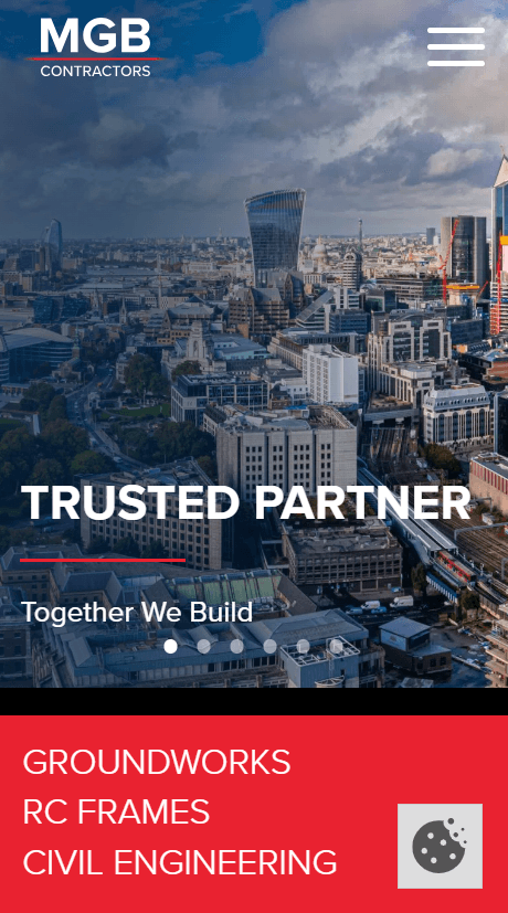 MGB Contractors mobile view